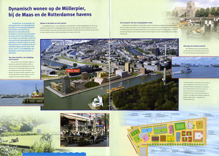 Spread uit een projectbrochure voor woningbouw