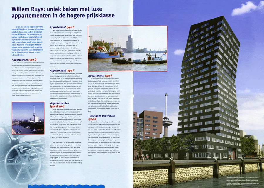 Spread uit een projectbrochure voor woningbouw