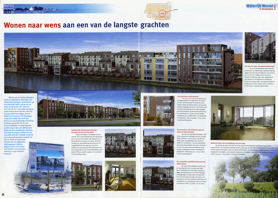 Spread uit een projectbrochure voor woningbouw