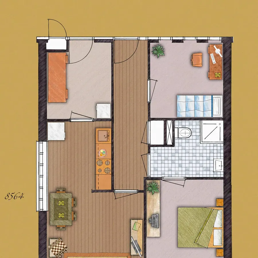 Plattegrond van een appartement