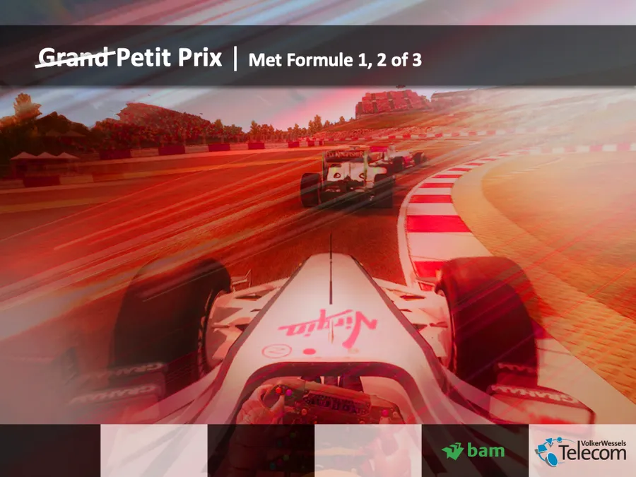 Presentatieslide Petit Prix, met Formule 1, 2 of 3