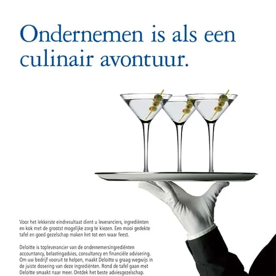 Deloitte advertentie Ondernemen is als een culinair avontuur