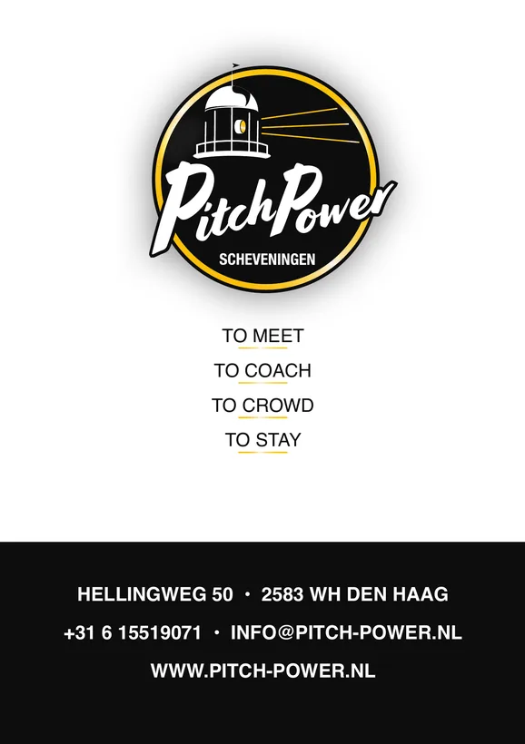 Voorkant flyer Pitch Power Scheveningen