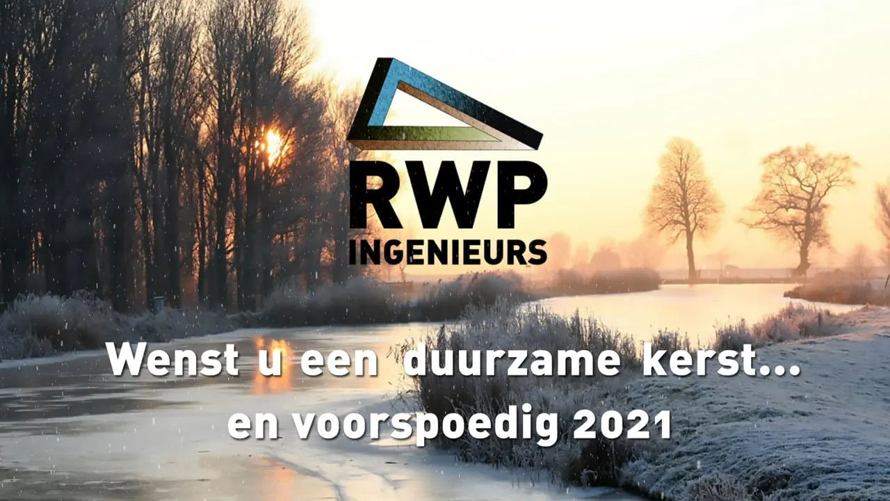 Winterlandschap met kerstgroet van RWP Ingenieurs