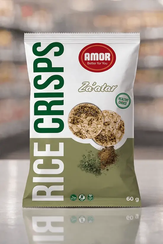 Zak Amor rice crisps, za'atar