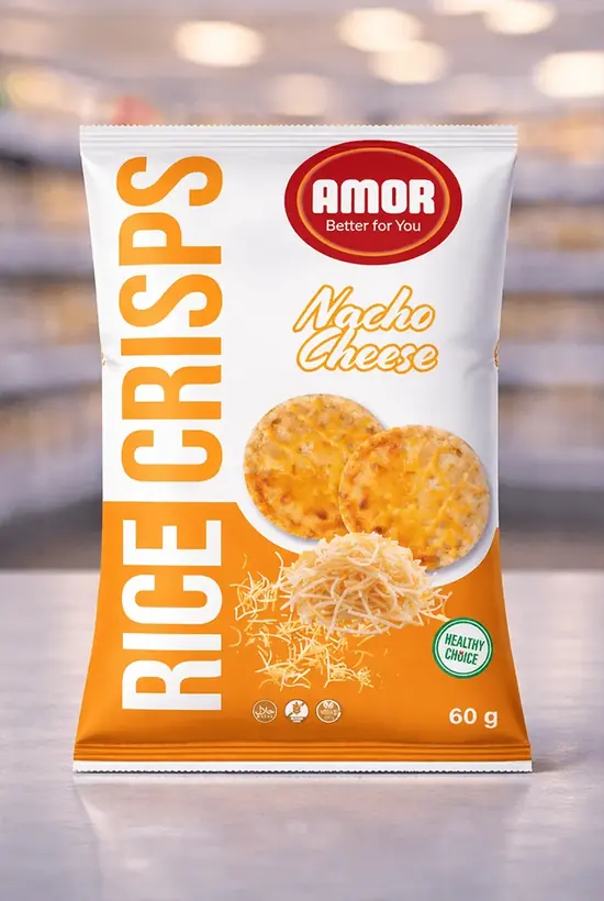 Zak Amor rice crisps, nacho cheese