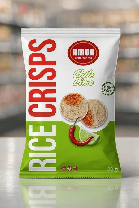 Zak Amor rice crisps, chili lime