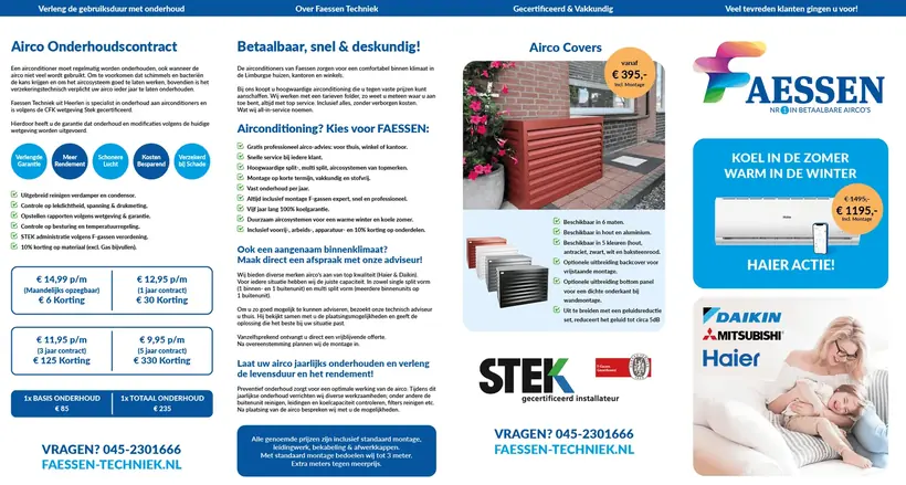 Harmonicafolder Faessen, buitenzijde