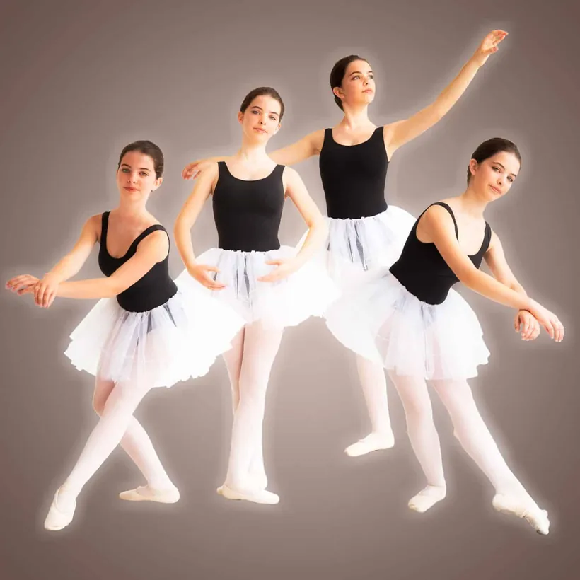 Frans balletmeisje, compositie van een balletmeisje in verschillende poses