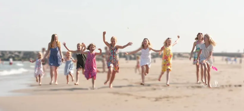 Kids on the beach, bewerkte strandfoto