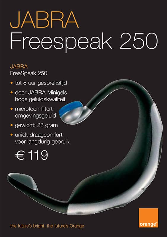 Advertentie voor de Jabra Freespeak 250.